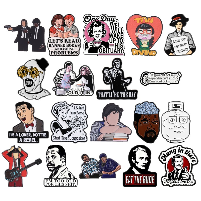 Vintage Fashion Quotes - Pin Enamel Karakter Film TV, Bros