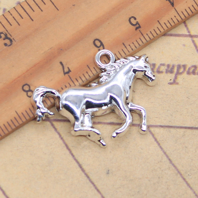 Vintage Fashion Finds - 10pcs Liontin Kuda Berlari 22x30mm Warna