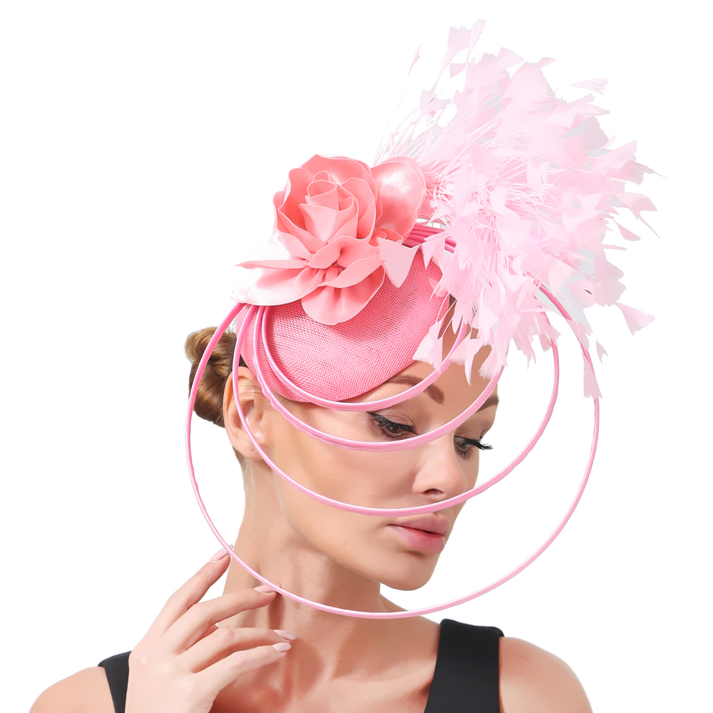 Vintage Fashion Events - Beauty Pink wanita acara topi Fasinator