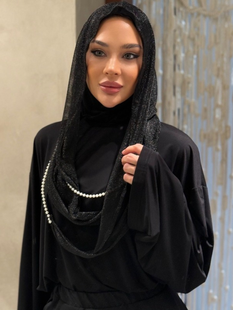 Vintage Fashion Hats - Hijab Dubai Baru dengan Tali Mutiara,