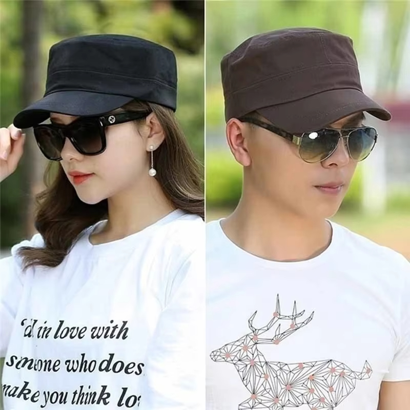 Vintage Fashion Hats - 1 Buah Topi Tentara Antik Datar