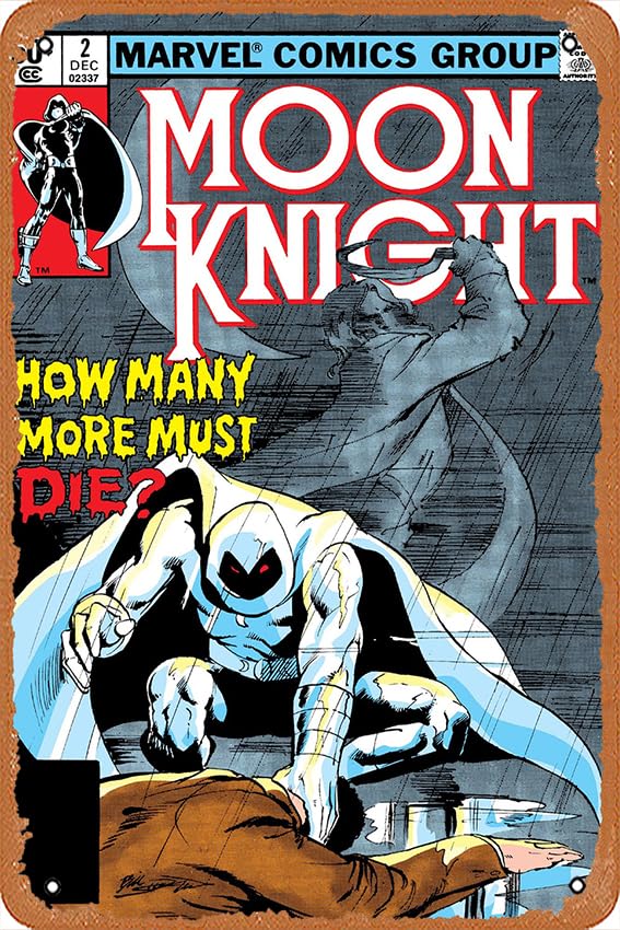 Vintage Fashion Posters - Papan Logam Vintage Retro Moon Knight