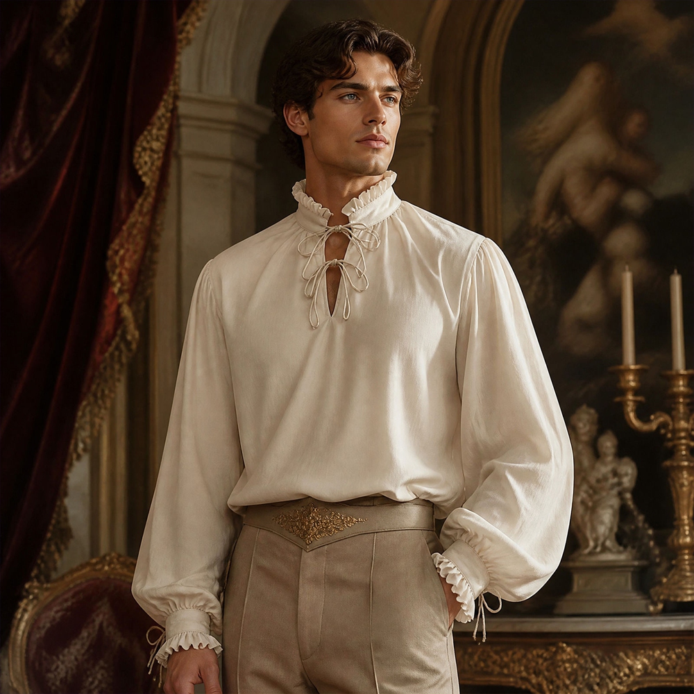 Vintage Victorian Fashion - Kemeja Bajak Laut Abad Pertengahan Renaisans