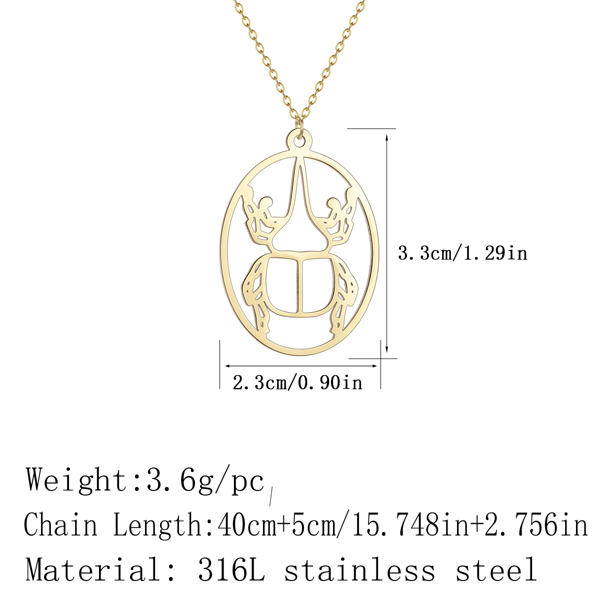 Kalung Liontin Serangga Oval H - Vintage Fashion Bug ulasan dan harga