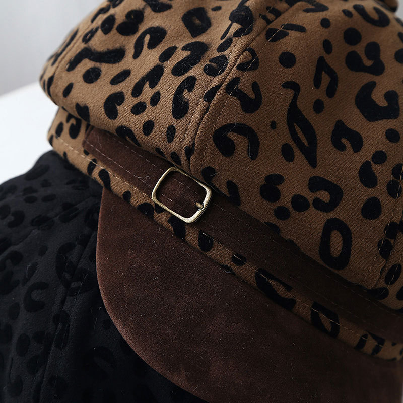 Topi Baret Lebar Bermotif Leop - Vintage Fashion Hats ulasan dan harga