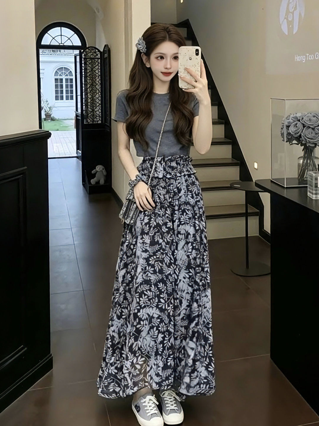 Set atasan lengan pendek motif - Vintage Fashion Years ulasan dan harga