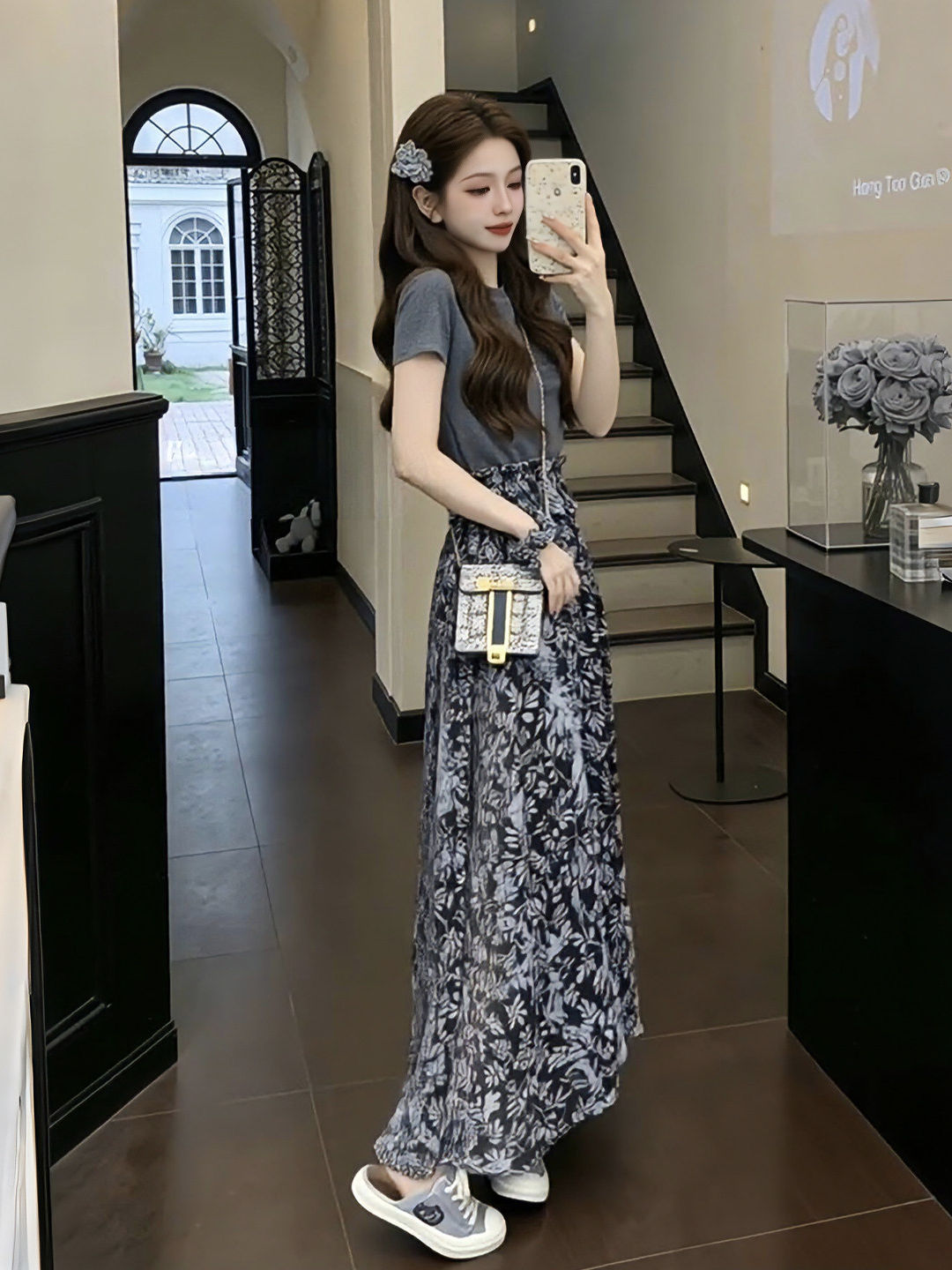 Set atasan lengan pendek motif - Vintage Fashion Years ulasan dan harga