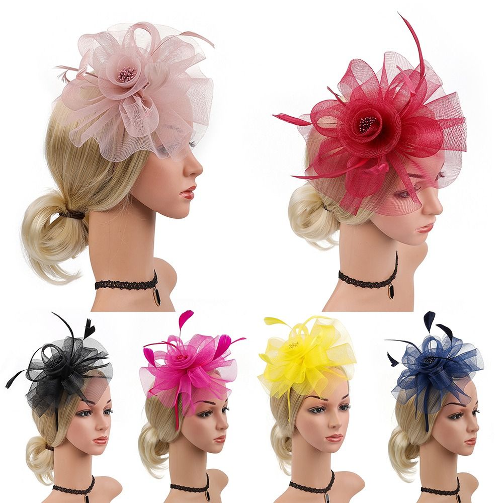 Topi Fascinator pita bulu topi - Vintage Fashion Hats ulasan dan harga