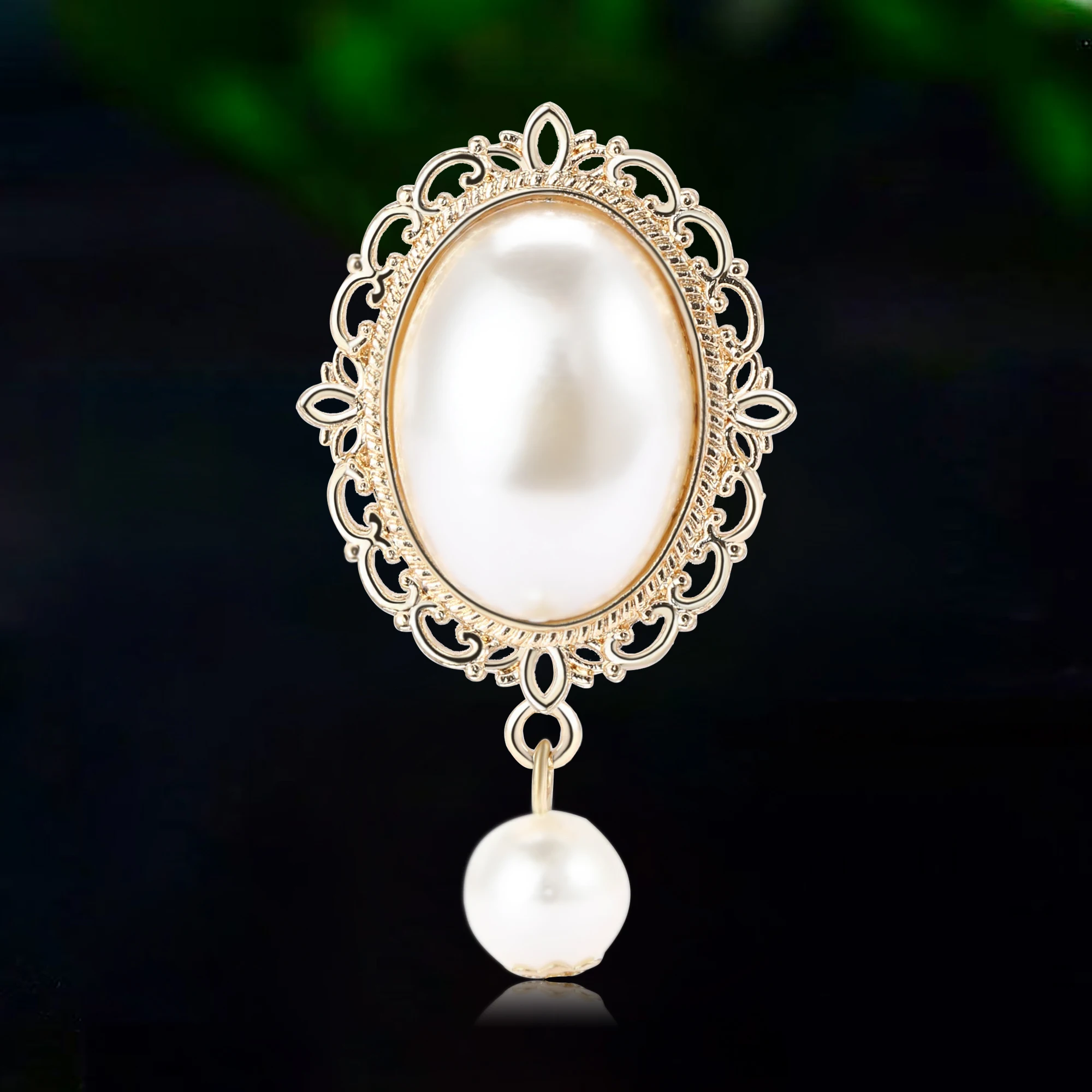 Bros Barok Oval Mutiara Antik  - Vintage Fashion Events ulasan dan harga