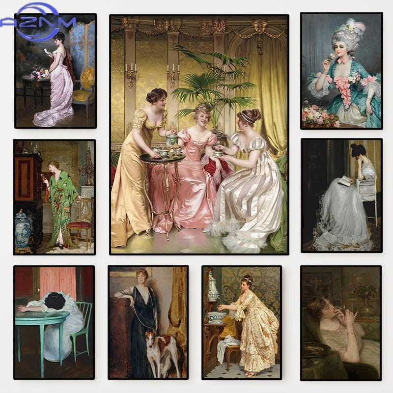 Poster Potret Wanita Renaisans - Vintage Victorian Fashion ulasan dan harga