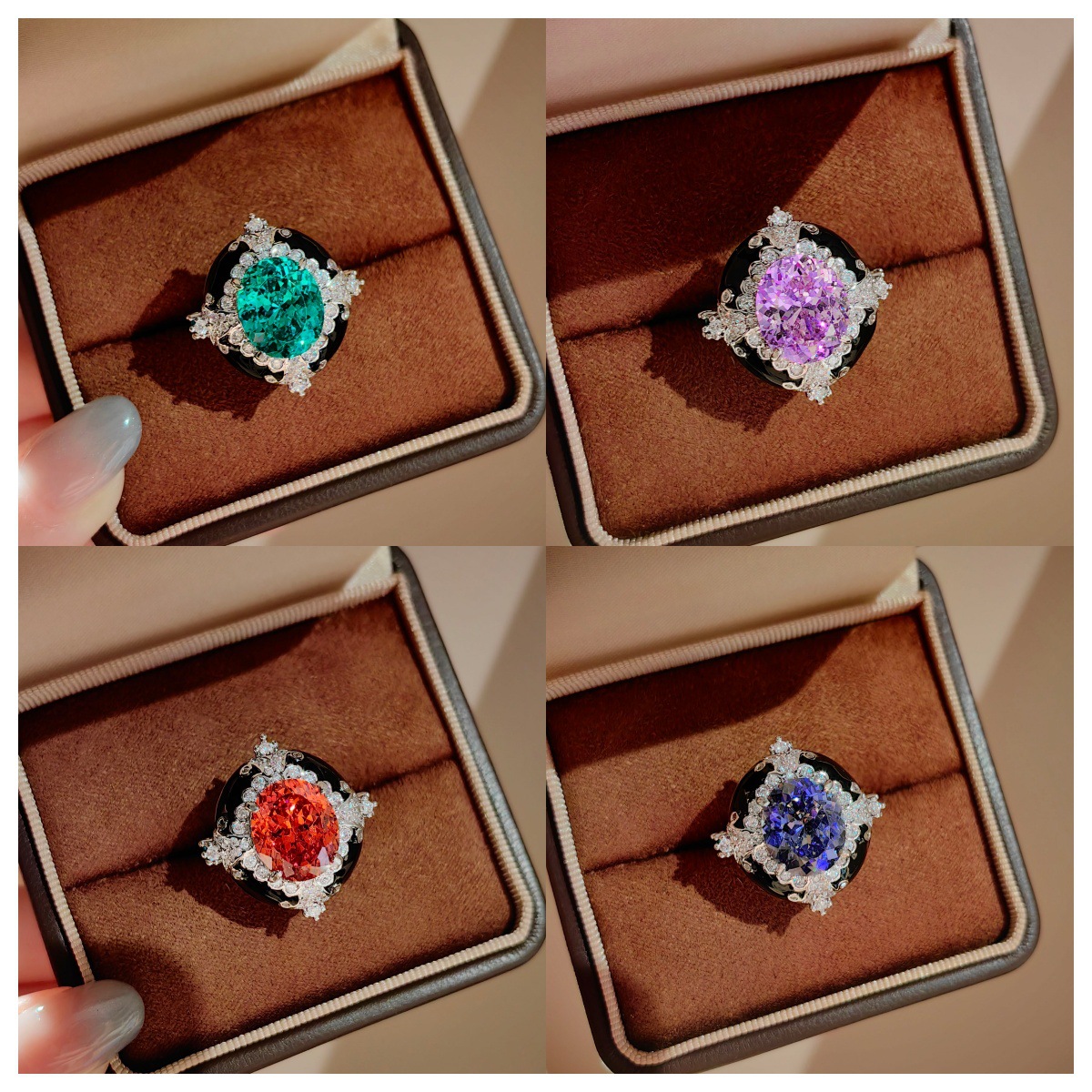 Cincin Terbuka Enamel Hitam El - Vintage Fashion Events ulasan dan harga