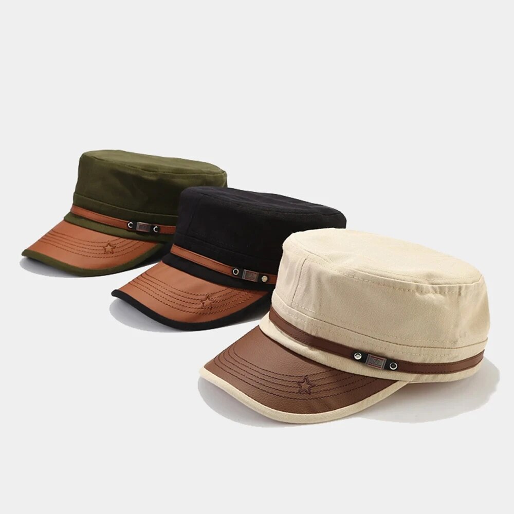 Topi Cadet kasual pria, topi b - Vintage Fashion Hats ulasan dan harga