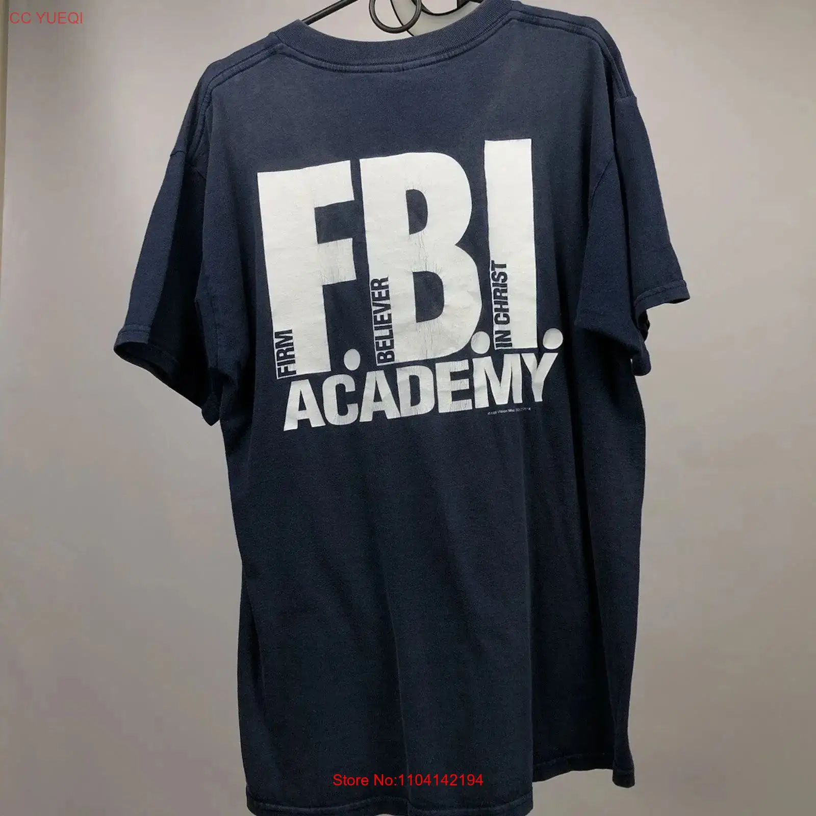 Kaos Biru FBI Academy Vintage  - Vintage Fashion Archive ulasan dan harga