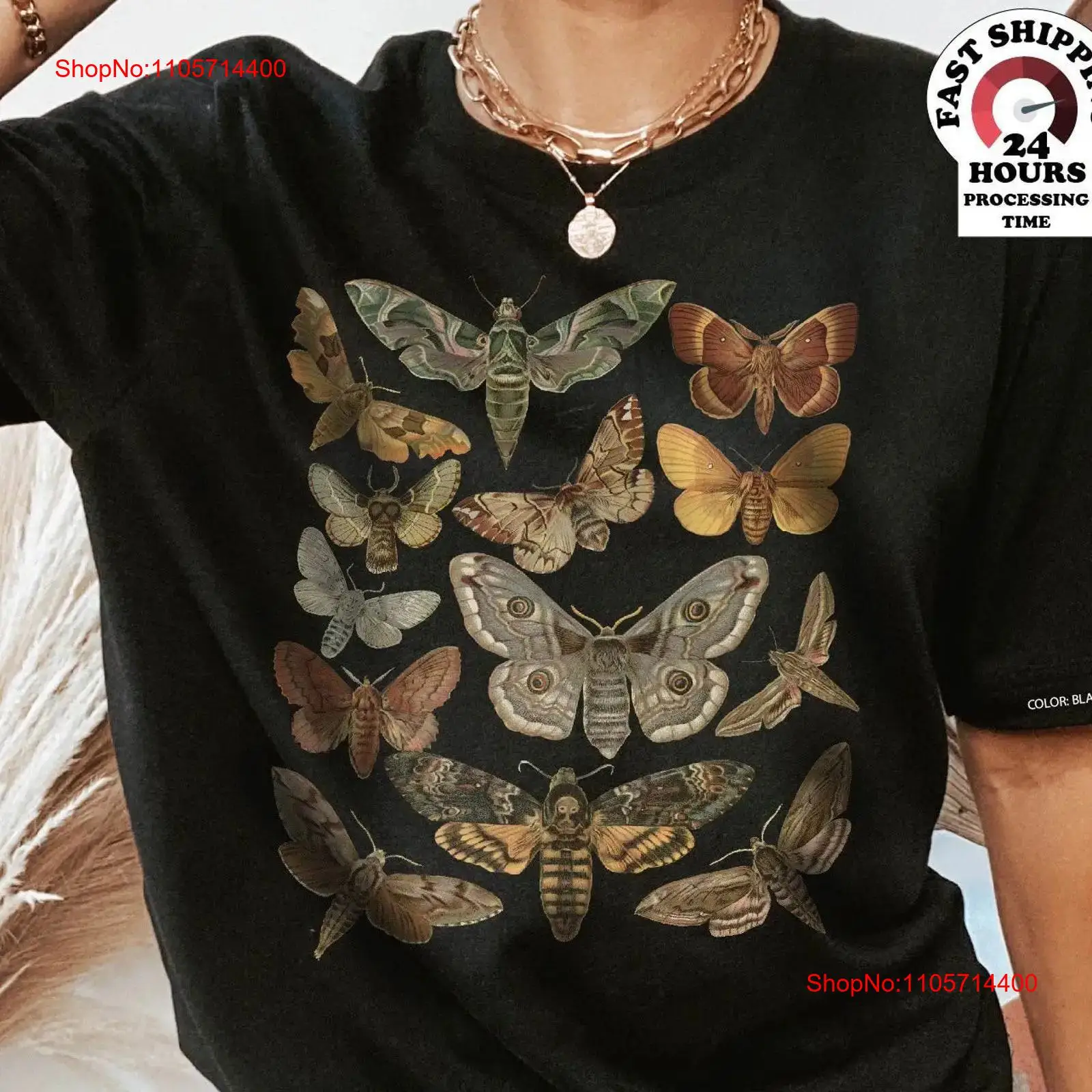 Kaos Motif Ngengat Cottagecore - Vintage Fashion Bug ulasan dan harga