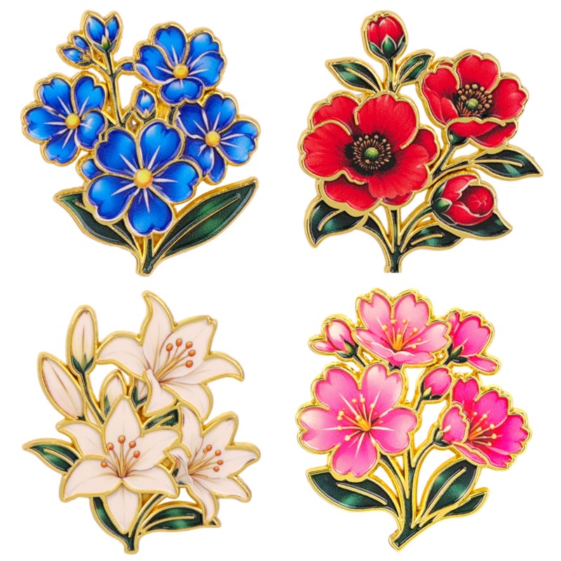 Pin Enamel Bunga Vintage Warna - Vintage Victorian Fashion ulasan dan harga